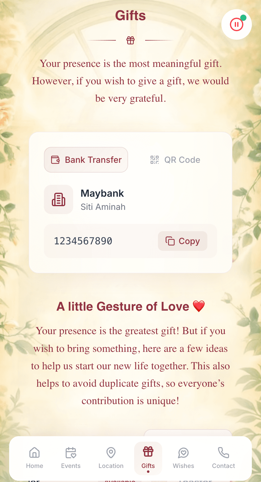 Money Gift Feature Preview